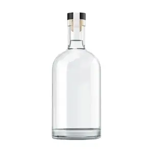 Vente en gros Bouteille personnalisée de 500ml Bouteille vide en verre de vodka dépoli