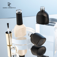 Bouteille de vernis à ongles vide personnalisée OEM/ODM, 9 ml, avec bouchon et pinceau, bouteilles en verre noir de luxe pour vernis à ongles
