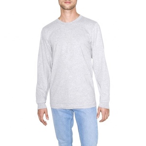T-shirts pour hommes imprimés avec logo personnalisé vente en gros écologique 200g col en O à manches longues doux OEM Service fournisseur pakistanais 100% - Product Image 1