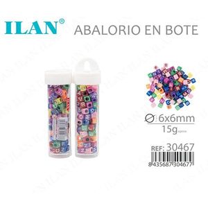 Perles lettres Ilan 6x6mm 15g Tube Perles alphabet colorées pour la création de bijoux - Product Image 3