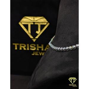 Elegant <b>Iced</b> <b>Out</b> Heart Necklace With VVS Lab Grown Diamonds 925 Sterling Silver Tennis <b>Chain</b> Design Fashion Jewelry By Trisha - Product Image 4