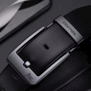 Ceinture en cuir de vachette pour homme, avec boucle à ardillon en alliage, largeur 3,5 cm, longueur 105-130 cm - Product Image 6