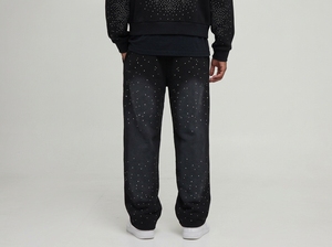 Factory Direct Supply <b>Elastic</b> <b>Waist</b> New Style Rhinestone <b>Trousers</b> New Arrival Customized Logo Men Rhinestone <b>Trouser</b> - Product Image 5