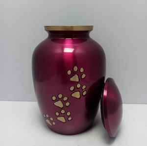 Custom Color Metal Adult Burial Pet Cremation Urn with Paw Print <b>Ashes</b> <b>Keepsake</b> Customizable Design Memorial Decoration - Product Image 2