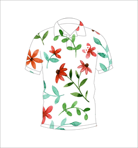 Camisa Polo Roja con Estampado Floral para Hombre, Camiseta de Verano de Manga Corta, Cuello Casual con Botones, Transpirable y Ligera - Product Image 4