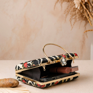 Pochette de soirée élégante de luxe à motif floral zèbre pour femme, idéale pour les occasions festives - Product Image 4