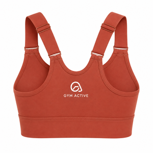 Soutien-gorge de sport réglable pour femme avec fermeture éclair sur le devant et dos nageur |   Soutien-gorge de yoga haute performance 220g avec logo personnalisé, motif écossais, en Spandex/Polyester - Product Image 6