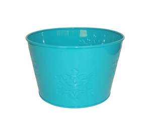 Pot de fleurs en fer bleu personnalisé pour balcon, patio, salon et utilisation décorative en jardin - Product Image 5
