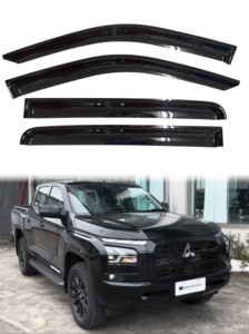 Deflectores de Ventana para Mitsubishi Triton L200 2024 en adelante, Transparentes, Negros, Acrílicos, Protectores Contra la Lluvia y el Sol - Product Image 2