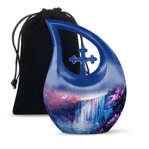 Urne de crémation pour adultes en forme de larme de loup pour cendres humaines Urne décorative pour femme et homme pour cendres avec sac en velours gratuit - Product Image 4