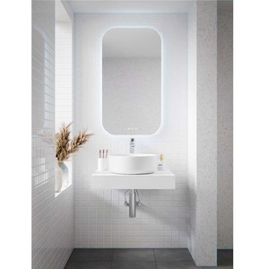 Miroir LED carré organique IP44 26W à suspendre au mur, design moderne, support technique en ligne, avec 2 ans de garantie - Product Image 3