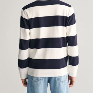 Camiseta de Rugby de Manga Larga para Hombre con Logotipo Personalizado al por Mayor, Material de Algodón con Rayas, Conjuntos Hechos a Medida OEM - Product Image 2