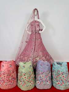 Salwar Suit pour femmes en organza lourd indien pakistanais, collection Rasbery ZAID, matériaux recyclés, extensible - Product Image 4