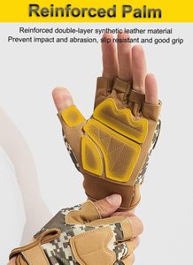 High Quality Breathable <b>Half</b> Finger Gym Gloves with Anti <b>Slip</b> Silicone Grip Adjustable Wrist Strap for Weightlifting Fitness - Product Image 4