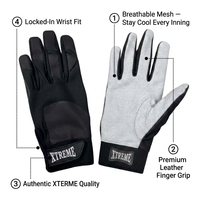 Gants de frappe de baseball perforés absorbant la transpiration pour femmes, pour les séances d'entraînement au baseball et au softball