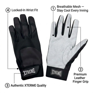 Gants de frappe de baseball perforés absorbant la transpiration pour femmes, pour les séances d'entraînement au baseball et au softball - Product Image 2