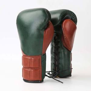 Guantes de Boxeo Duraderos con Cordones para Luchadores Profesionales, Guantes de Entrenamiento y Sparring de Cuero Premium, Personalización de Marca OEM - Product Image 1