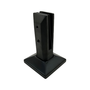 Frameless 2205 Matt Black Stainless Steel Square Side Mount Glass Railing Spigot Model 6442-BL Flooring Projects Total Solution - Product Image 1