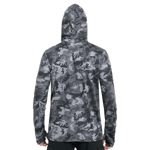 Design Sublimation Fishing Clothing 50+ UPF Quick Dry Long Sleeve Jersey Shirts 100% Polyester Camo Fishing Wear Hooded - Product Image 2