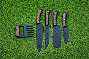 Juego de Cuchillos de Cocina de 4 Piezas, 5 Piezas, 7 Piezas |   Juego de Cuchillos de Chef de Acero Inoxidable Hechos a Mano con Diseño Grabado - Product Image 4