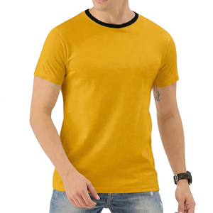 <b>Men's</b> White Short Sleeve T-Shirt Slim Fit O-Neck Contrast Trim Casual Jersey Cotton <b>Top</b> - Product Image 4
