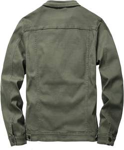 Veste en jean slim pour homme OEM, veste décontractée d'hiver, col montant, logo sur le devant, streetwear, veste boutonnée - Product Image 2