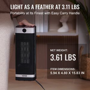 เครื่องทำความร้อนไฟฟ้าแบบเซรามิกขนาด 16 นิ้ว พร้อมรีโมทคอนโทรล ปรับระดับความร้อนได้ 2 ระดับ เงียบ ปลอดภัย ป้องกันการล้มและการร้อนเกิน - Product Image 6