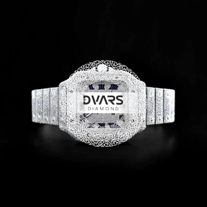 Reloj de Pulsera de Lujo con Movimiento Automático Monarch, Diamantes Color D, VVS1, Cristal de Zafiro Moissanite, Acero Inoxidable Premium - Product Image 1