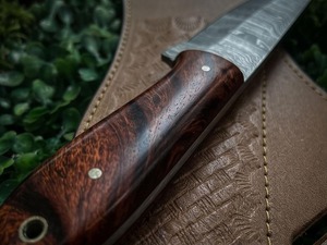 Couteau Bowie à lame fixe en acier inoxydable de qualité industrielle/DIY, fait main, à pointe tombante et bord biseauté, GF-991, pour la chasse en extérieur - Product Image 2
