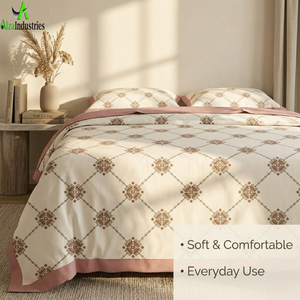 Juego de Sábanas de Algodón Super King |   Ropa de Cama con Estampado de Diamantes, Juego de Cama Suave de Primera Calidad con Fundas de Almohada, Transpirable y Duradero - Product Image 4