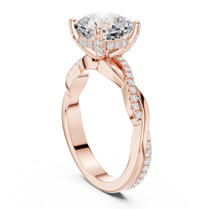 Bague Art Déco en Moissanite Coussin de 2 Carats de Qualité Supérieure avec Tige Torsadée Pavée, Plaqué Or Jaune sur Argent, Alliance Tendance - Product Image 4
