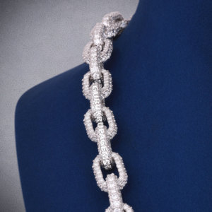 Cadena de eslabones RTS Ice Out con diamantes de moissanita plateados para hombre y mujer, diamantes con claridad D VVS, probados con el probador de diamantes, la mejor calidad. - Product Image 3