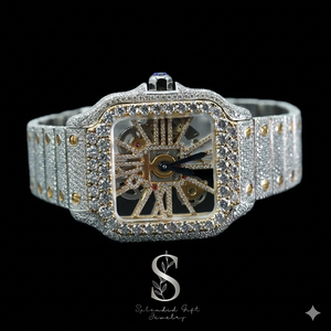 Montre de luxe en argent sterling 925 massif pour homme, bijoux de mode, montre sertie de diamants en moissanite naturelle pour homme - Product Image 1