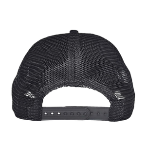 Gorra trucker personalizada de 6 paneles, de malla lisa, OEM, estilo vintage desgastado, sin estructura, negra con flecos, gorras deportivas en blanco de poliéster/algodón - Product Image 4