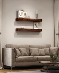 2 étagères flottantes décoratives modernes de 48 pouces, effet vieilli, en bois non-acacia, marque TRIO, prix direct usine Vietnam, garantie 1 an - Product Image 3