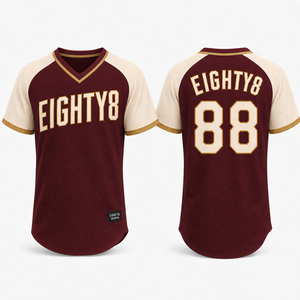 EIGHTY8 SPORTS Camiseta de Béisbol Unisex de Manga Corta con Cierre de Botones, Transpirable, Sublimada, Antibacteriana, con Estampado por Transferencia de Calor - Product Image 3