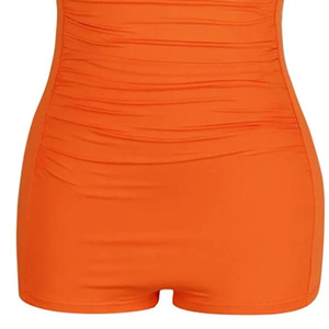 Maillot de bain une pièce uni personnalisé en coton pour femme, maillot de bain sexy string sans couture, ensemble bikini - Product Image 4