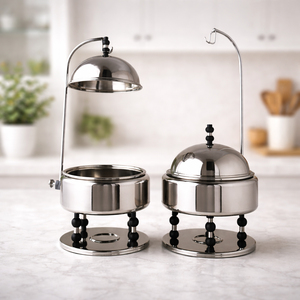 Plat à chafing en acier inoxydable avec couvercle – Équipement hôtelier et de restauration - Product Image 2