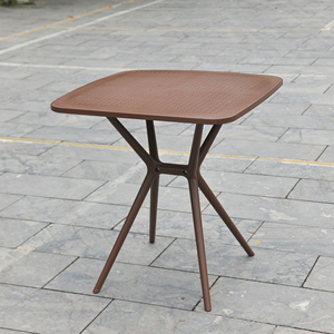 Earthy Brown Perforated Resin Heavy-Duty Cafe <b>Table</b> MN04 | Modern Outdoor <b>Patio</b> Furniture - Product Image 3