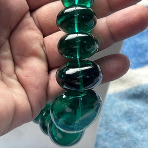 สร้อยคอลูกปัดมรกตสำหรับทำเครื่องประดับอัญมณีนาโนตัดสีเขียวขัดเงาเรียบสำหรับทำเครื่องประดับสามารถปรับแต่งได้ - Product Image 2