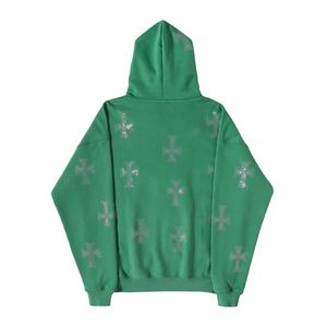 Sudadera con Pedrería, Unisex, Cálida, de Forro Polar, Estilo Informal, para Uso Diario, Mezcla de Algodón, Básica para Invierno - Product Image 3