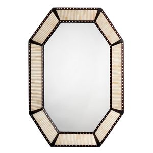 Handcrafted Luxury Round Bone Inlay Mirror With Butterfly And Floral Pattern Beautiful Decorative Piece For Bedroom Living Room - Product Image 1