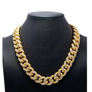Cadena Cubana Miami de 22MM, Nueva Llegada, Plata de Ley, Chapada en Oro Amarillo Sólido, con Moissanita VVS, Regalo Unisex - Product Image 1