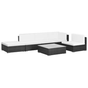 Ensemble de 6 canapés de patio crème, blanc et noir pour jardin - Product Image 2