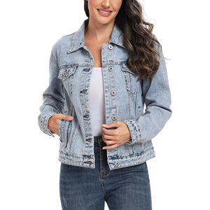 Prendas de abrigo informales ligeras para mujer, ropa de calle elegante, chaqueta vaquera con diseño de botón clásico para la comodidad de otoño e invierno - Product Image 2