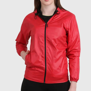 OEM Custom Womens Hooded Waterproof Windbreaker <b>Jacket</b> Sweat-Enhancing Lightweight Eco-Friendly Memory Fabric Gym <b>Workout</b> - Product Image 1