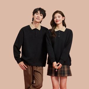 Haute qualité 310gsm coton Polyester Spandex unisexe blanc contraste col Polo sweat étudiant personnel uniforme pour hommes femmes - Product Image 4