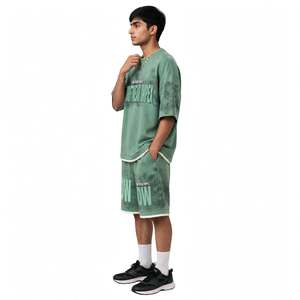 Conjunto de Camiseta y Pantalones Cortos de Verano para Hombre Driftwear Impex, Tejido de Punto Transpirable con Estampado Tie-Dye, Estilo Casual Holgado, OEM/ODM - Product Image 2