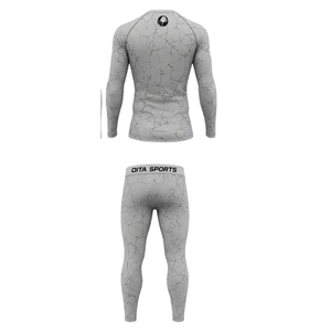 Conjunto Deportivo de Manga Larga y Leggings Gris Claro para Entrenamiento Activo, Ropa Deportiva de Compresión para Hombre, para Gimnasio y Ejercicio - Product Image 2