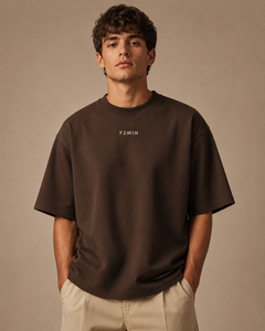 Camiseta Formal de Manga Corta con Cuello Redondo para Hombre F2WIN, Corte Regular, Negra, Poliéster/Algodón, Logotipo Frontal, Transpirable, 220g, Precio al por Mayor - Product Image 1